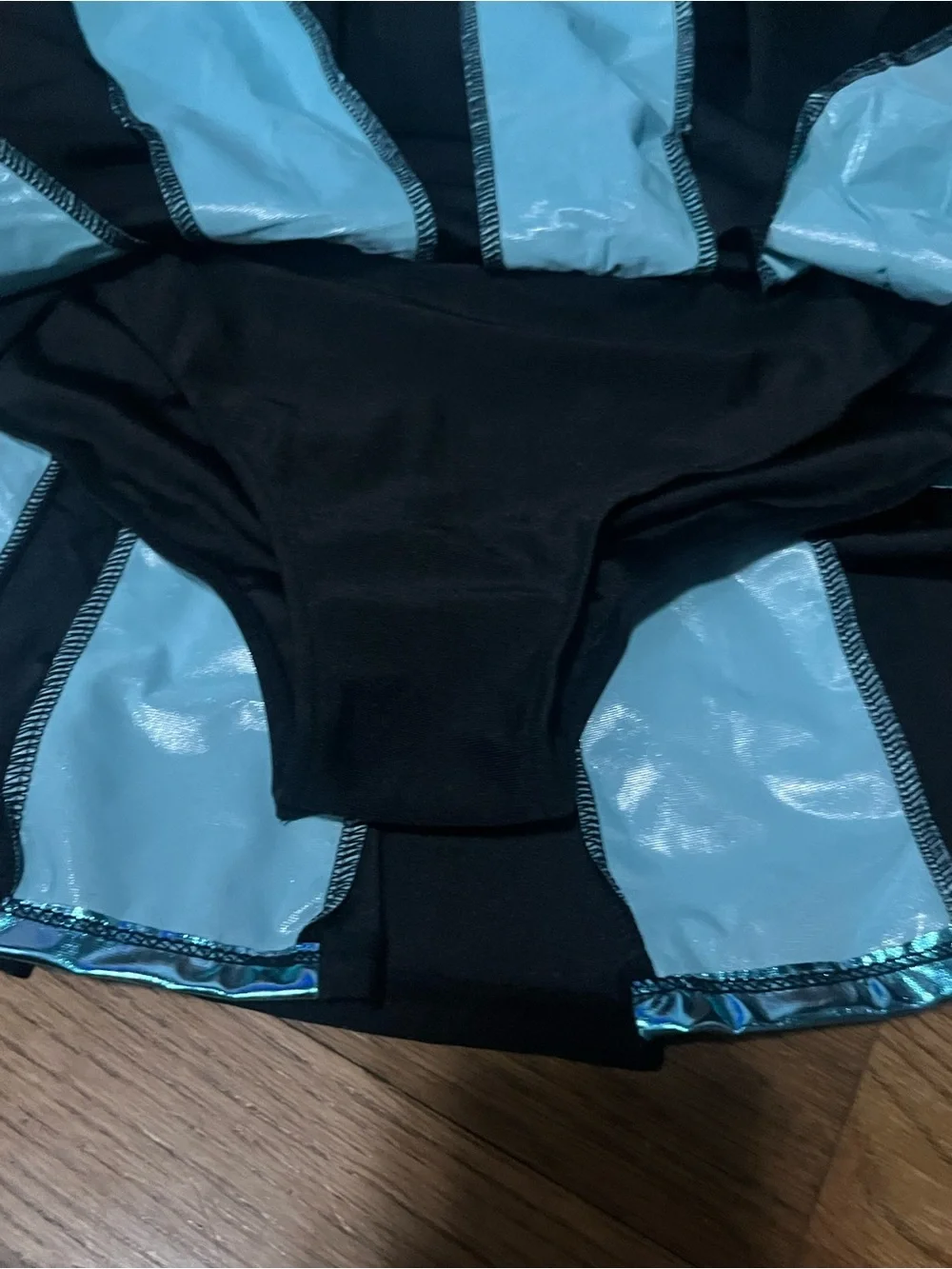 New teal and black  Long Sleeve Cheerleading Dance Halloween uniform girls sz 10